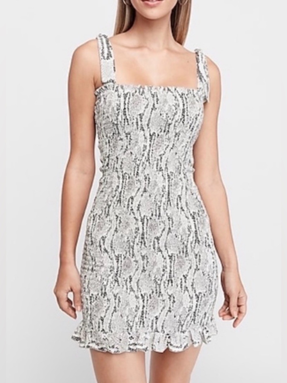 NWT Express Smocked Snakeskin Dress S